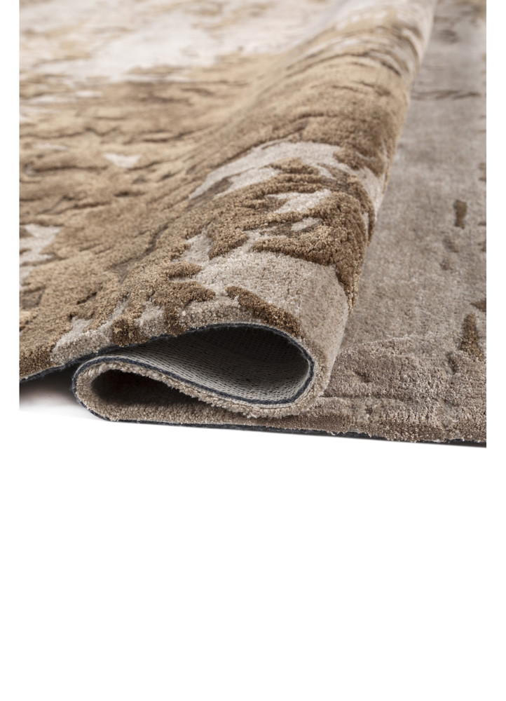 genesis beige and brown wool and viscose hand tufted Rug - FoldShot genesis beige and brown wool and viscose hand tufted Rug - FoldShot