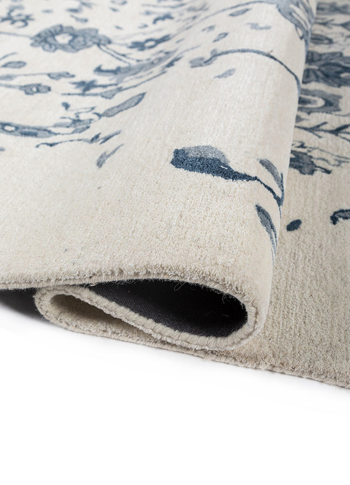 imara ivory wool and viscose hand tufted Rug - FoldShot