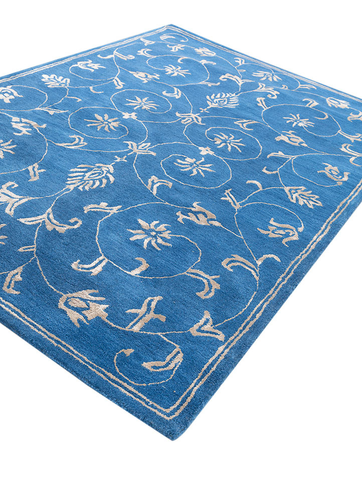 imara blue wool and viscose hand tufted Rug - FoldShot imara blue wool and viscose hand tufted Rug - FoldShot