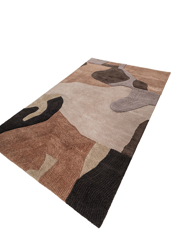 joy red and orange wool and viscose hand tufted Rug - FoldShot