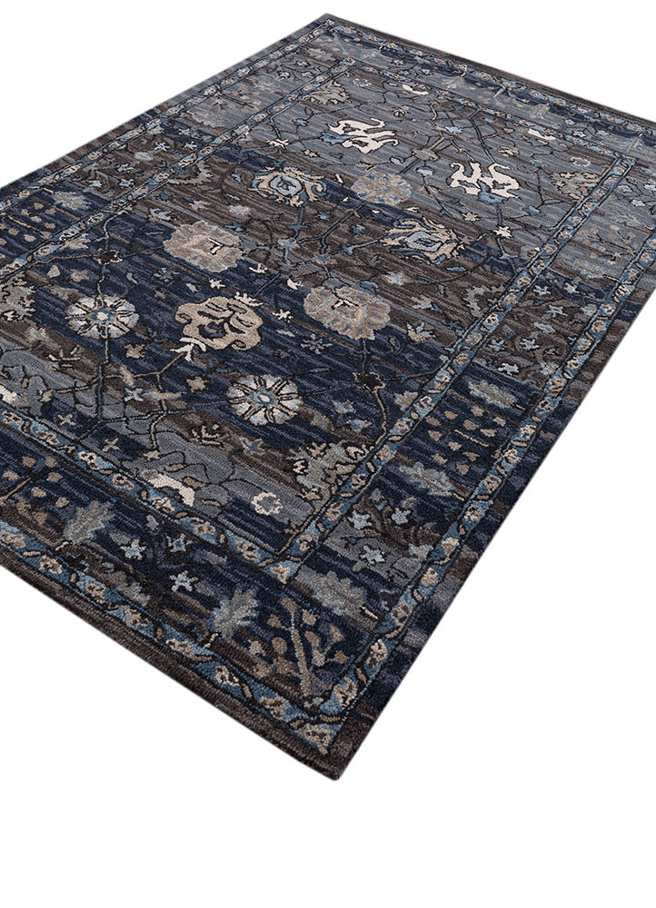 mythos blue wool hand tufted Rug - FoldShot mythos blue wool hand tufted Rug - FoldShot