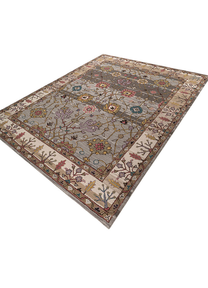 mythos grey and black wool hand tufted Rug - FoldShot