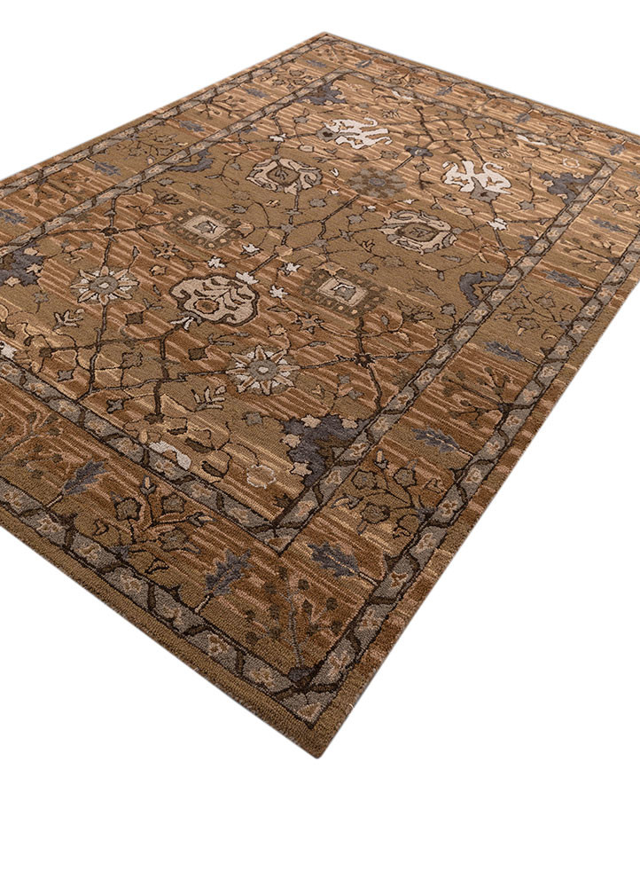 mythos beige and brown wool hand tufted Rug - FoldShot mythos beige and brown wool hand tufted Rug - FoldShot