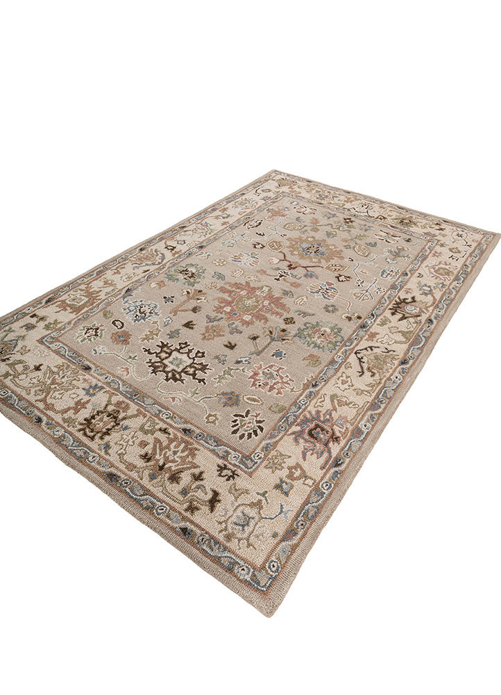 kasbah green wool hand tufted Rug - FoldShot