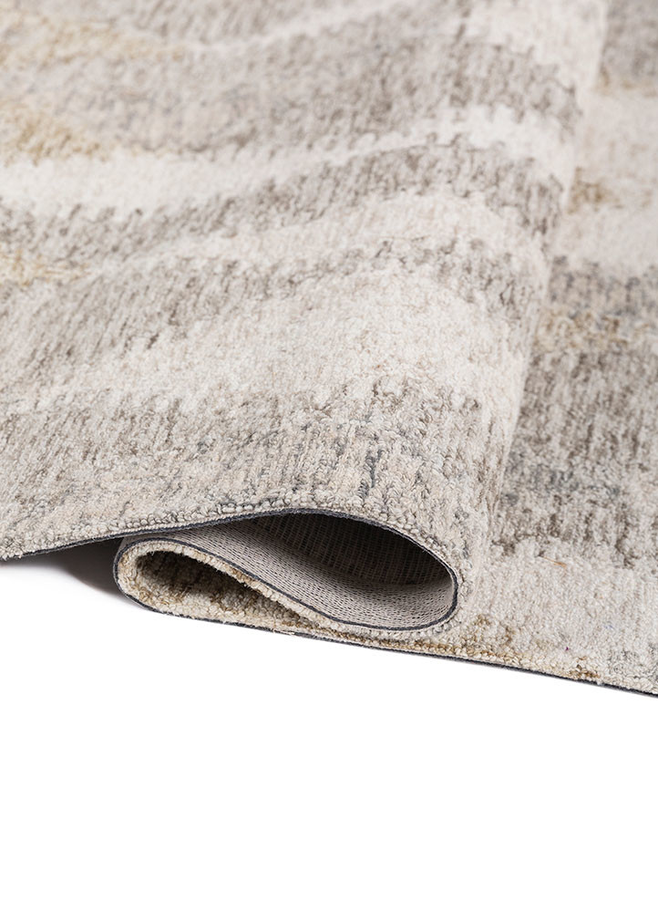 modo beige and brown wool hand tufted Rug - FoldShot