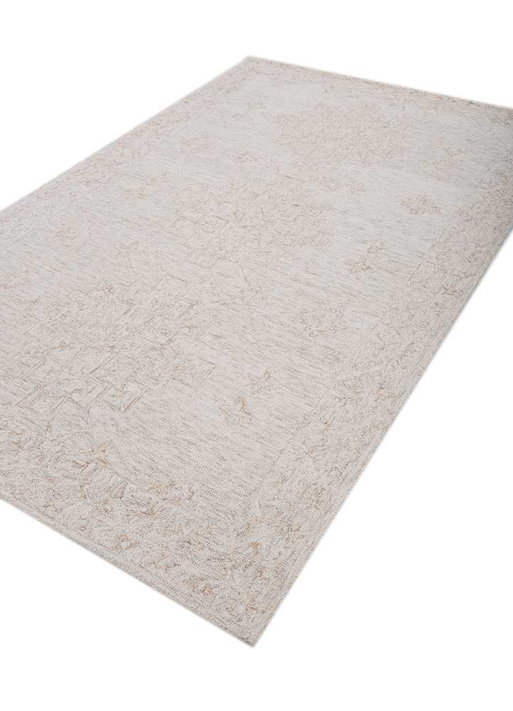 imara ivory wool hand tufted Rug - FoldShot