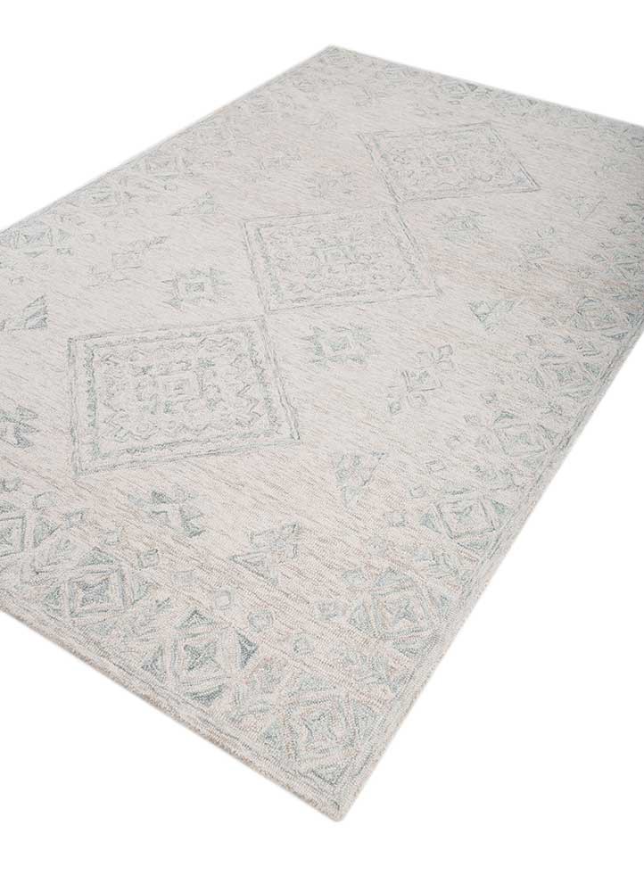 imara ivory wool hand tufted Rug - FoldShot