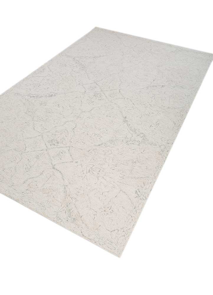 imara ivory wool hand tufted Rug - FoldShot