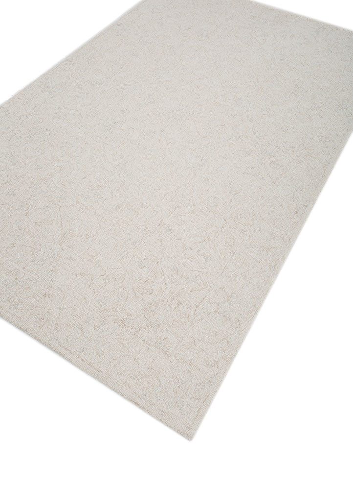 imara ivory wool hand tufted Rug - FoldShot