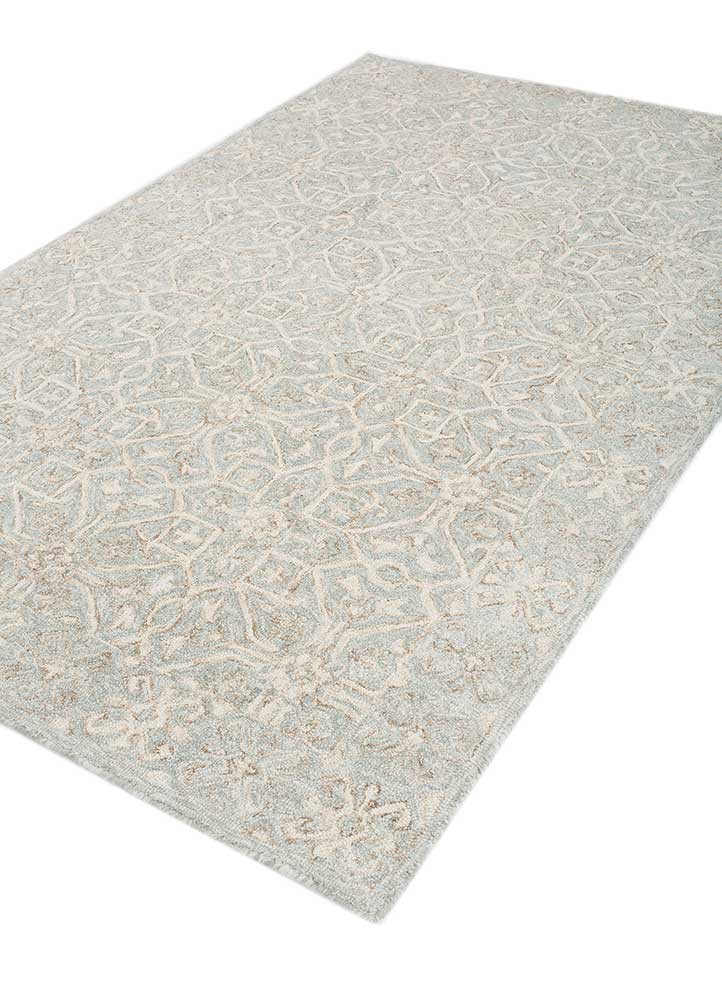 imara blue wool hand tufted Rug - FoldShot