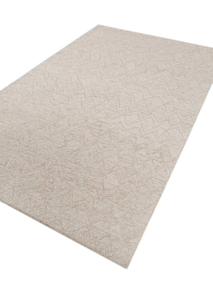 imara beige and brown wool hand tufted Rug - FoldShot