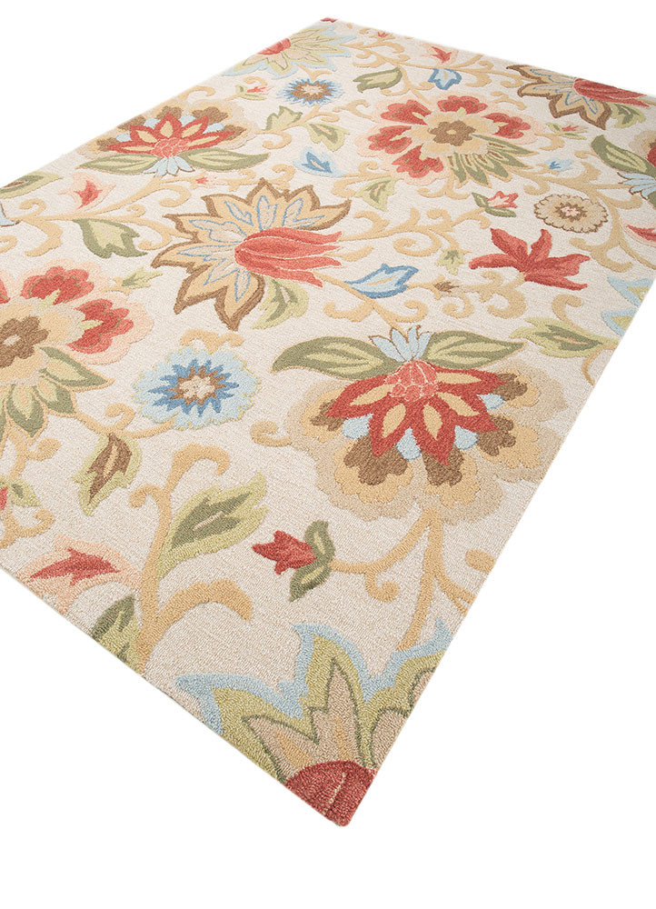 hacienda ivory wool hand tufted Rug - FoldShot