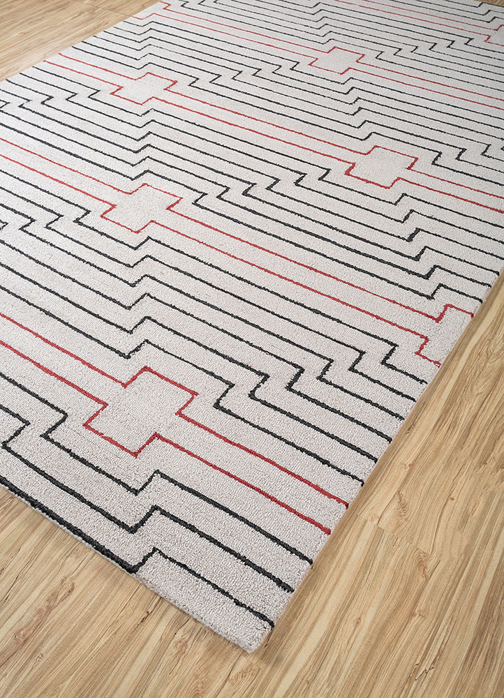 contour ivory wool and viscose hand tufted Rug - FoldShot contour ivory wool and viscose hand tufted Rug - FoldShot