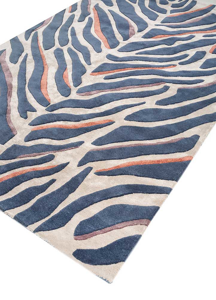 wild wanderlust blue wool and viscose hand tufted Rug - FoldShot wild wanderlust blue wool and viscose hand tufted Rug - FoldShot