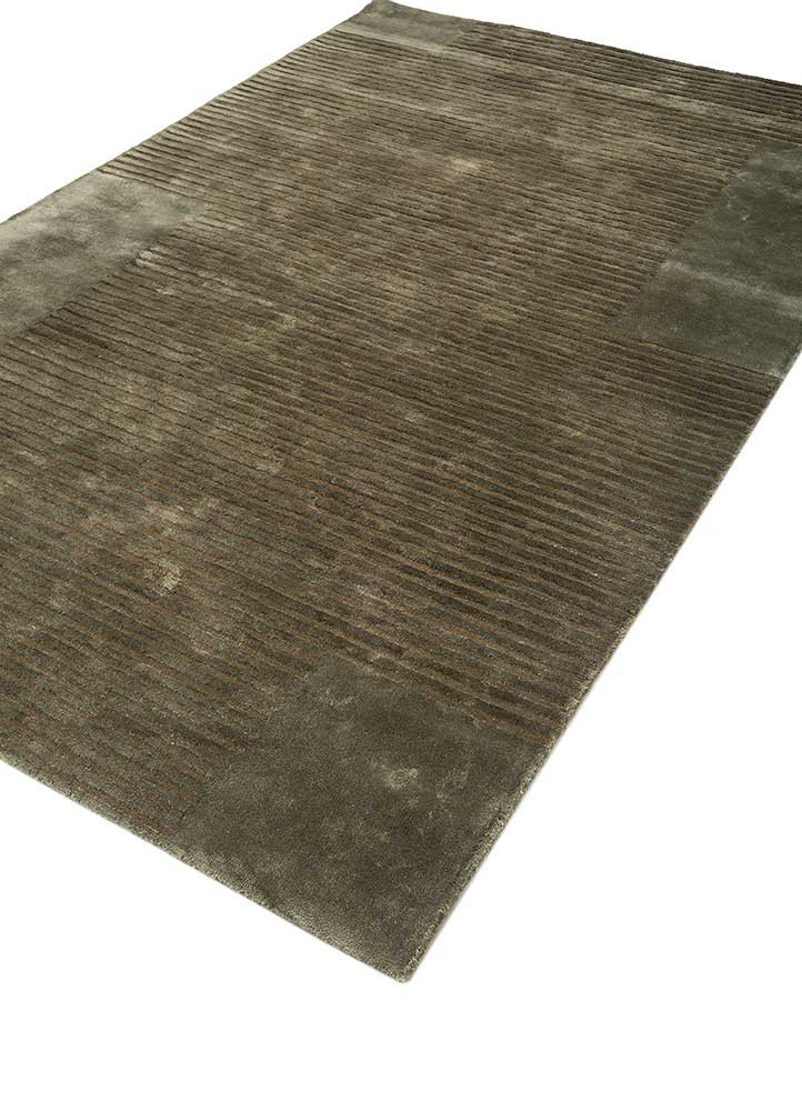 caliedo green wool and viscose hand tufted Rug - FoldShot
