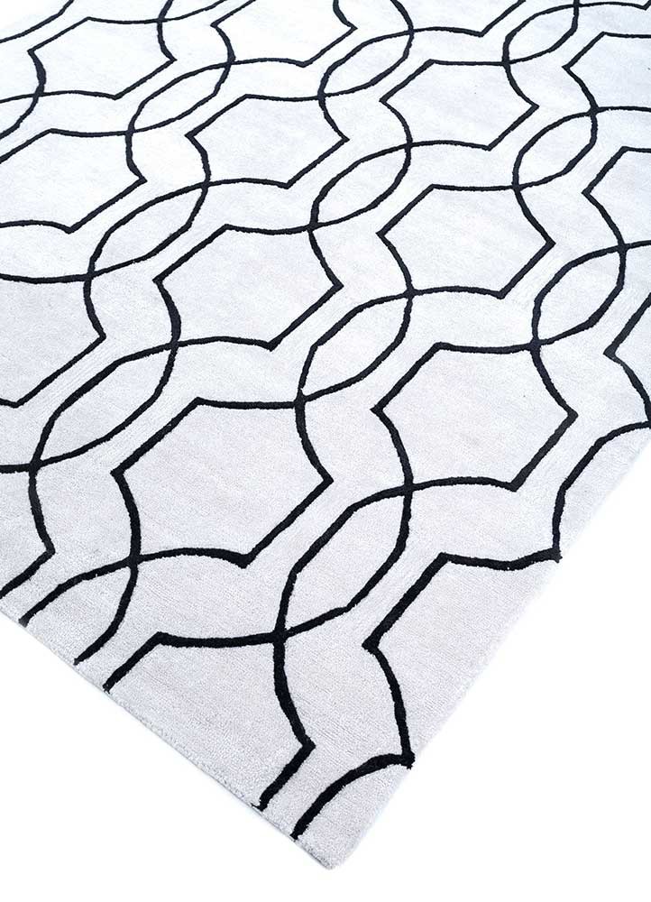 contour ivory wool and viscose hand tufted Rug - FoldShot