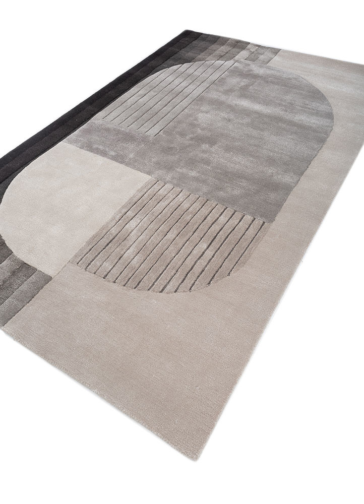 come around ivory wool and viscose hand tufted Rug - FoldShot come around ivory wool and viscose hand tufted Rug - FoldShot