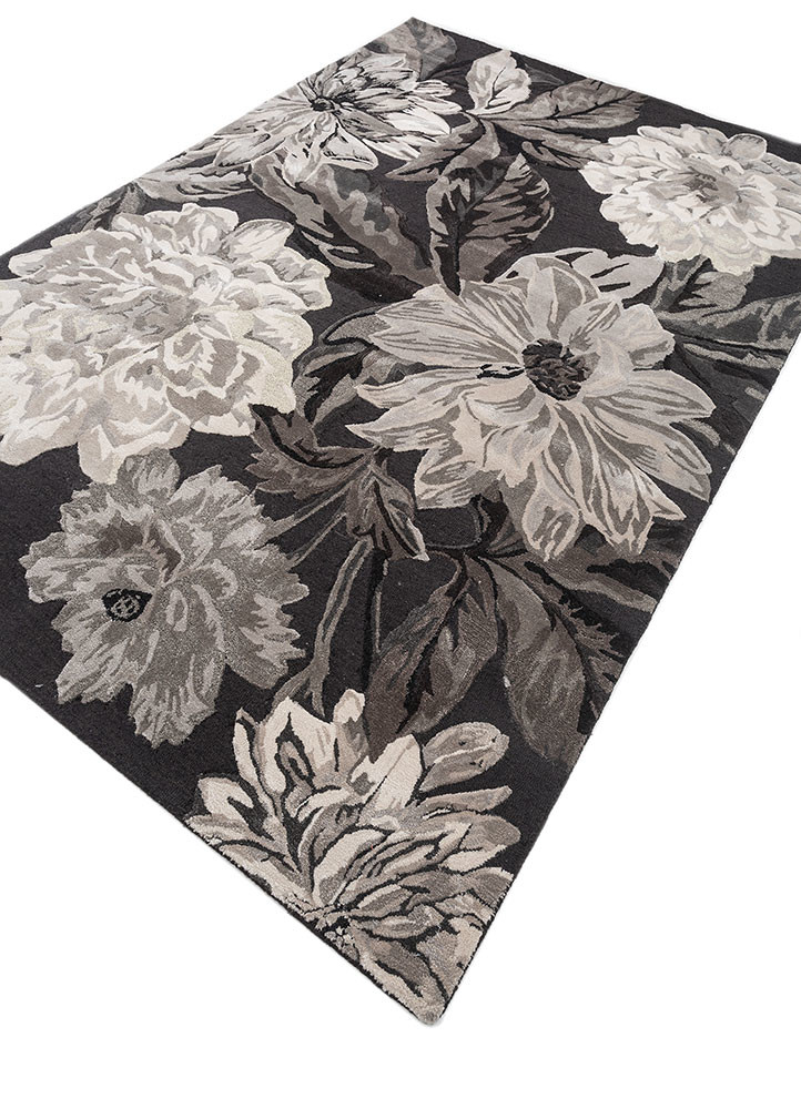 hacienda blue wool and viscose hand tufted Rug - FoldShot