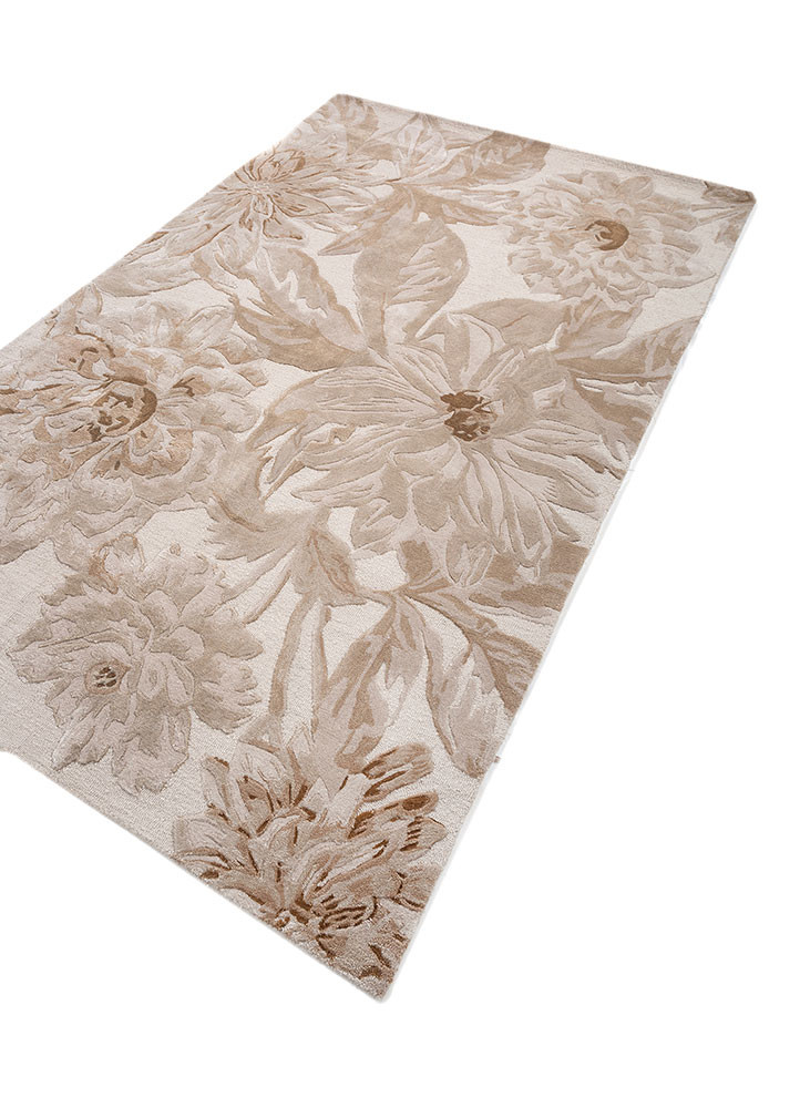 hacienda ivory wool and viscose hand tufted Rug - FoldShot