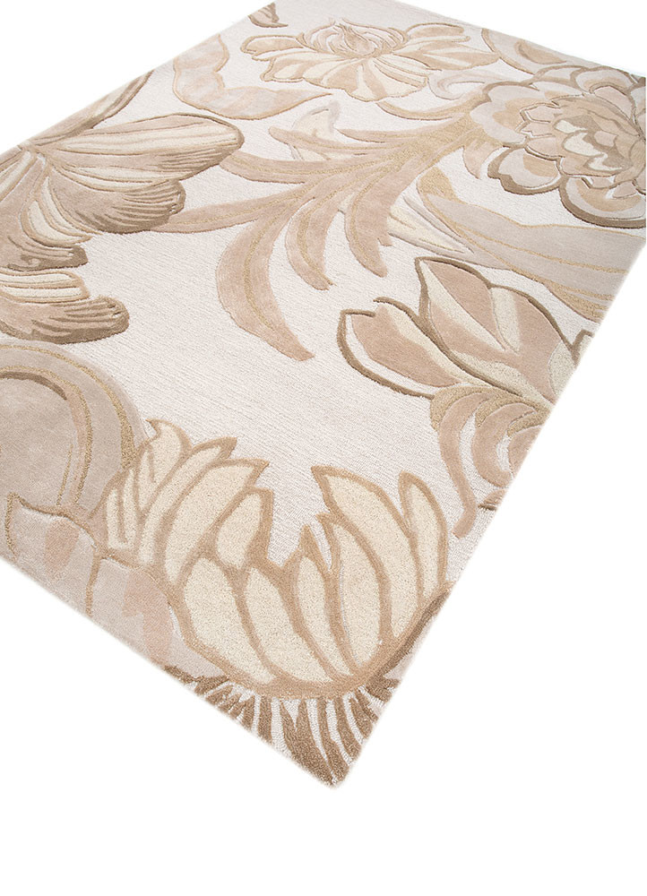 hacienda ivory wool and viscose hand tufted Rug - FoldShot