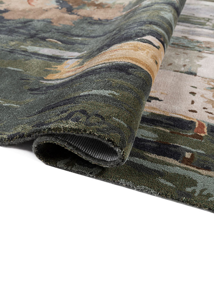 genesis blue wool and viscose hand tufted Rug - FoldShot