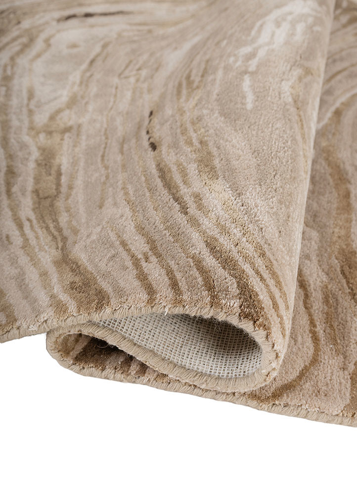 genesis beige and brown wool and viscose hand tufted Rug - FoldShot
