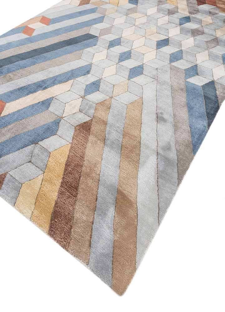 acar ivory wool and viscose hand tufted Rug - FoldShot acar ivory wool and viscose hand tufted Rug - FoldShot