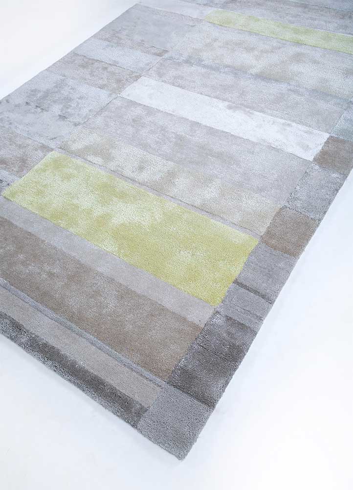 caliedo grey and black wool and viscose hand tufted Rug - FoldShot