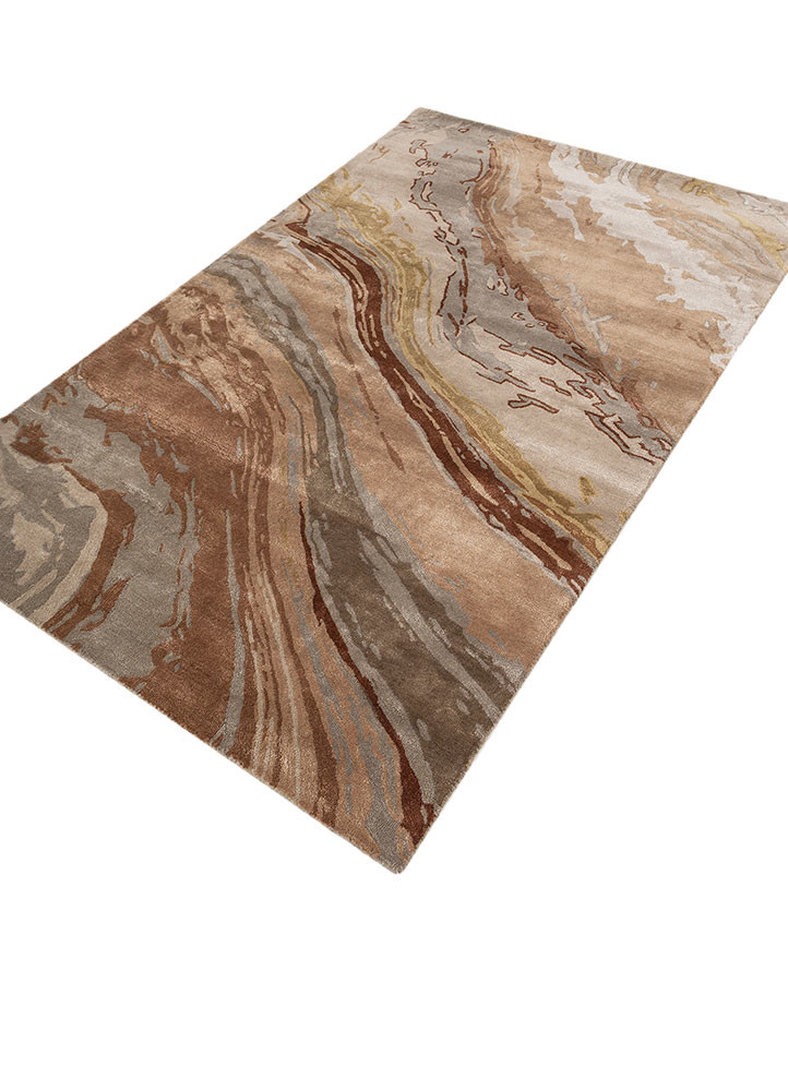 genesis beige and brown wool and viscose hand tufted Rug - FoldShot genesis beige and brown wool and viscose hand tufted Rug - FoldShot