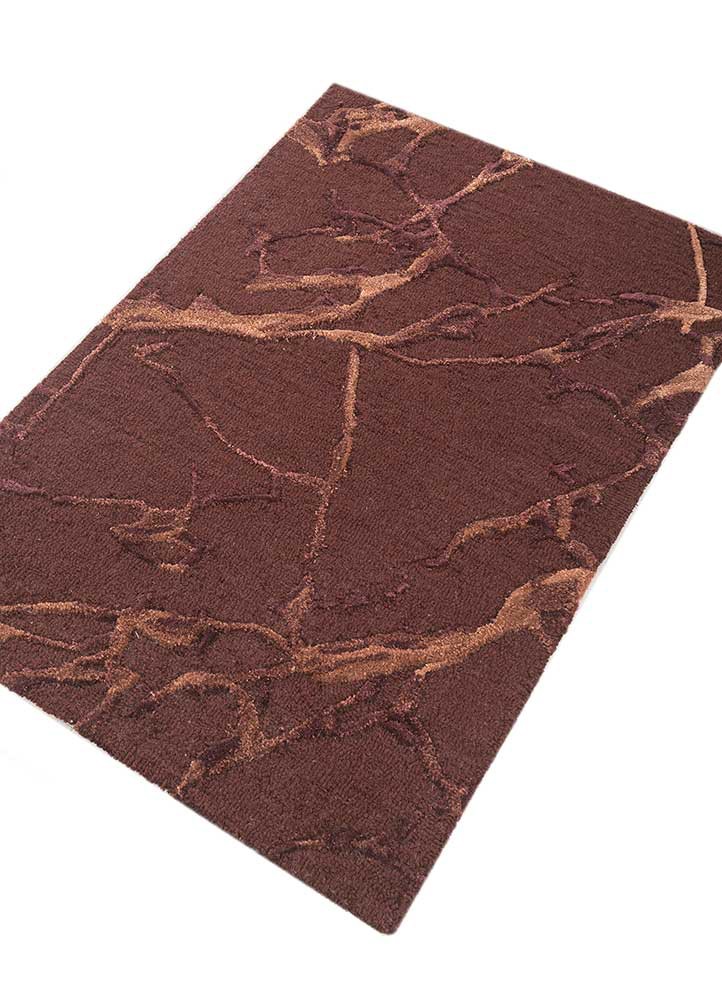 genesis red and orange wool and viscose hand tufted Rug - FoldShot