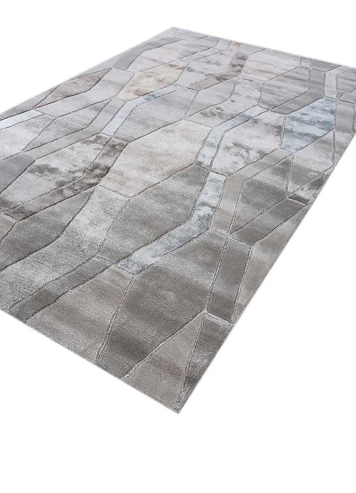 acar grey and black wool and viscose hand tufted Rug - FoldShot