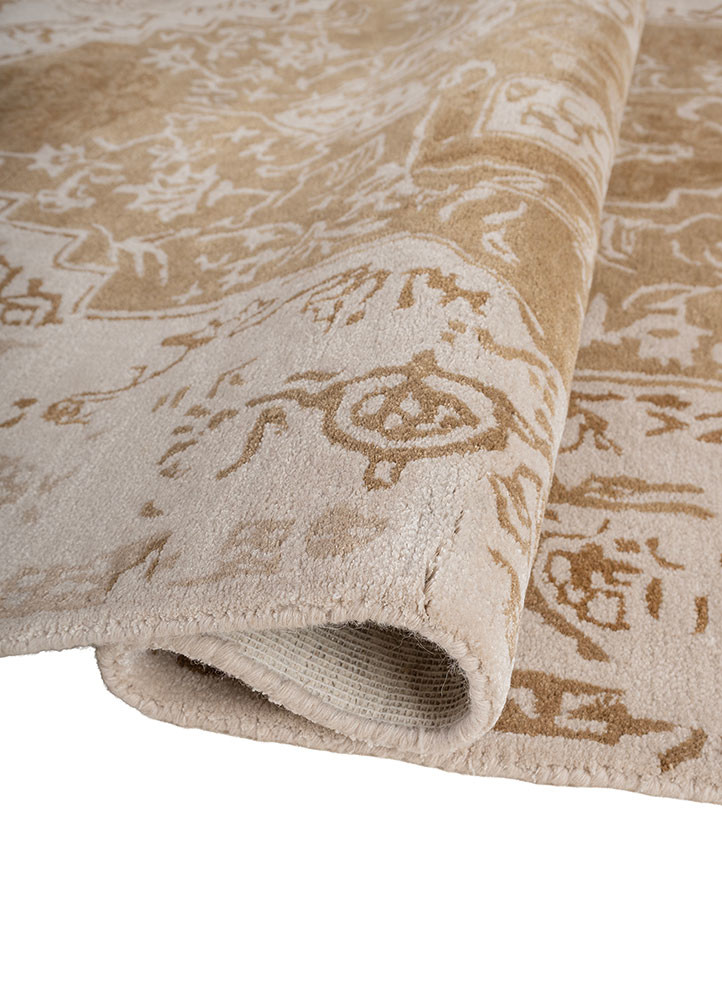 mythos beige and brown wool and viscose hand tufted Rug - FoldShot