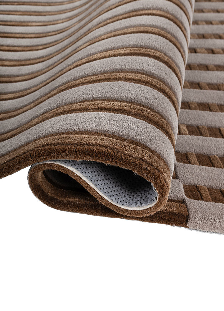 faces grey and black wool and viscose hand tufted Rug - FoldShot faces grey and black wool and viscose hand tufted Rug - FoldShot