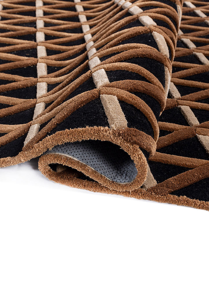 faces grey and black wool and viscose hand tufted Rug - FoldShot faces grey and black wool and viscose hand tufted Rug - FoldShot