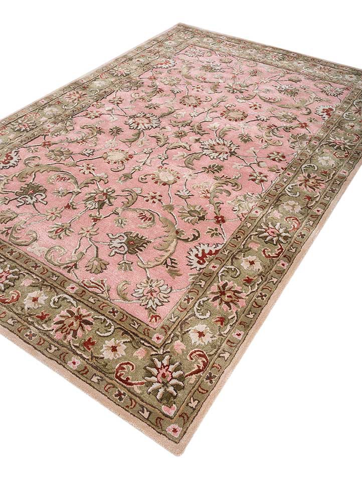 kasbah red and orange wool and viscose hand tufted Rug - FoldShot