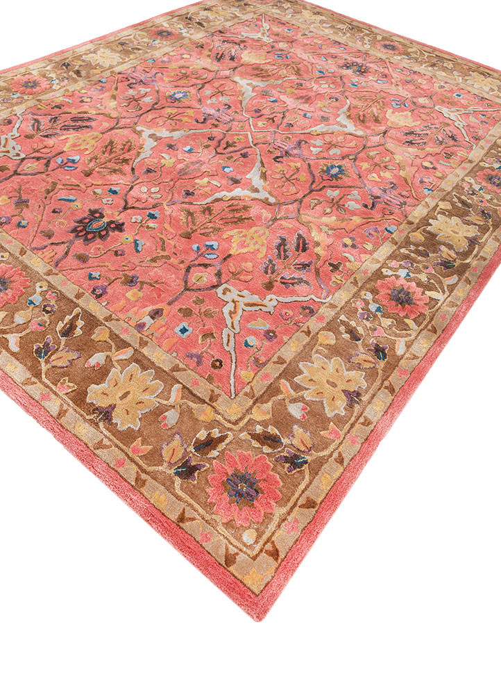kasbah red and orange wool and viscose hand tufted Rug - FoldShot kasbah red and orange wool and viscose hand tufted Rug - FoldShot