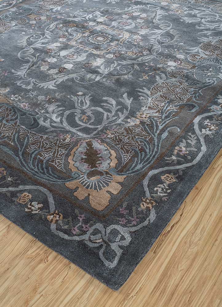 kora grey and black wool and viscose hand tufted Rug - FoldShot kora grey and black wool and viscose hand tufted Rug - FoldShot