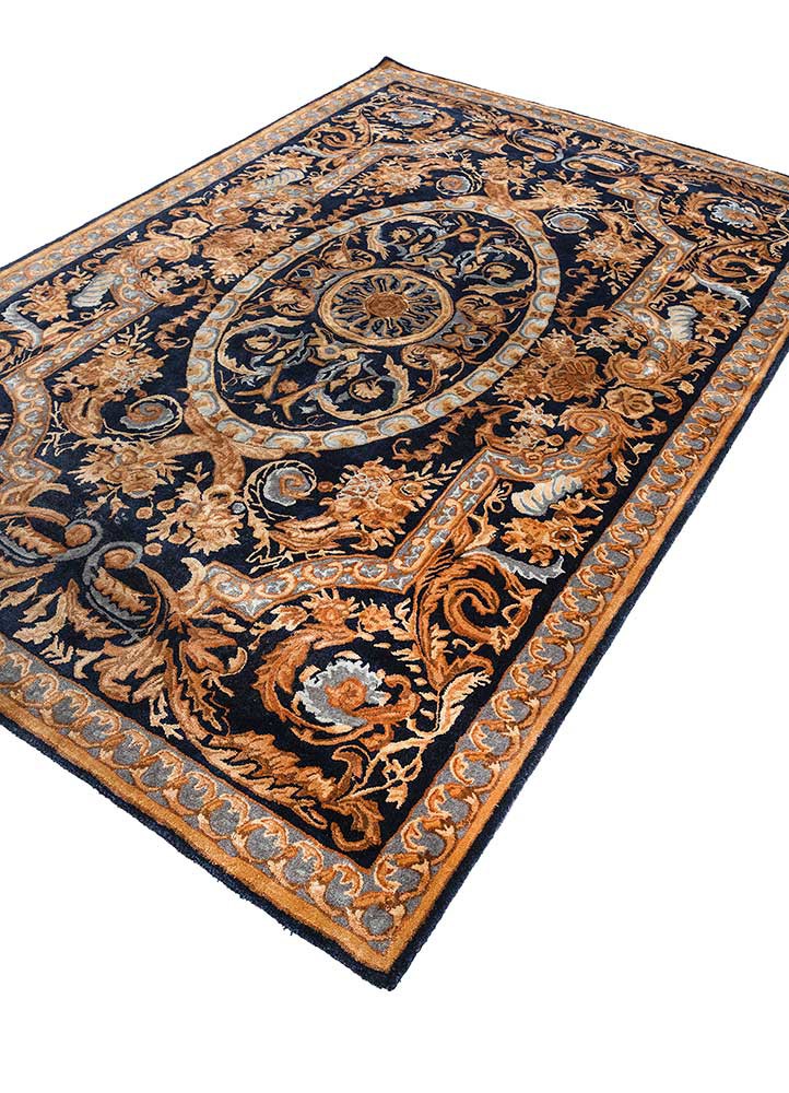 kora blue wool and viscose hand tufted Rug - FoldShot kora blue wool and viscose hand tufted Rug - FoldShot