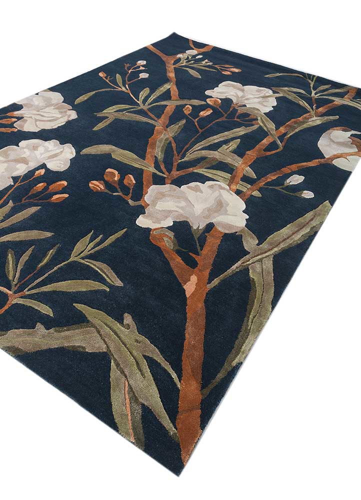 hacienda blue wool and viscose hand tufted Rug - FoldShot hacienda blue wool and viscose hand tufted Rug - FoldShot