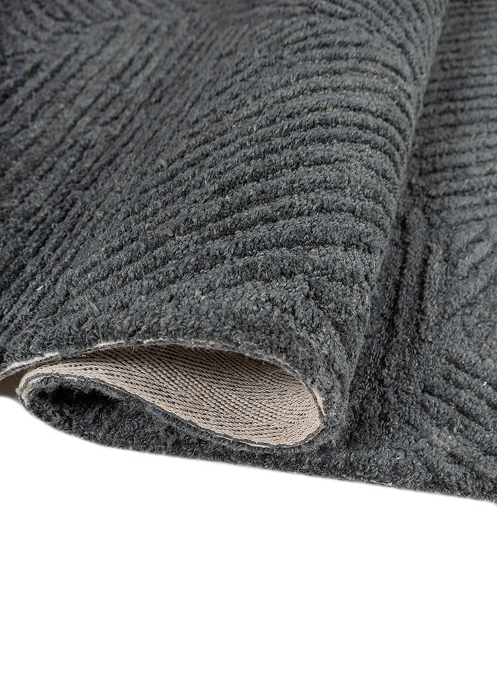 linear blue acrylic hand tufted Rug - FoldShot