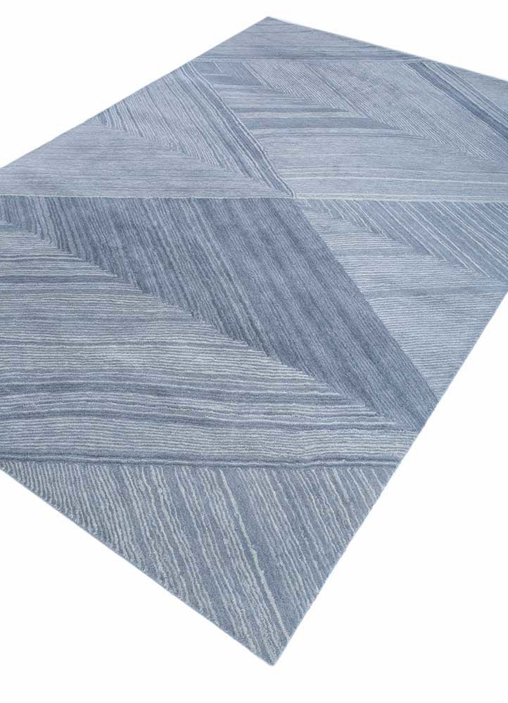 chroma blue wool hand tufted Rug - FoldShot