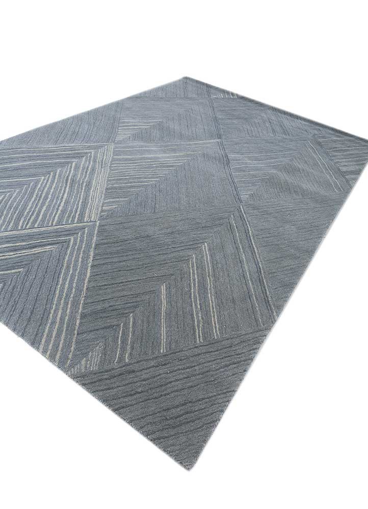 chroma blue wool hand tufted Rug - FoldShot