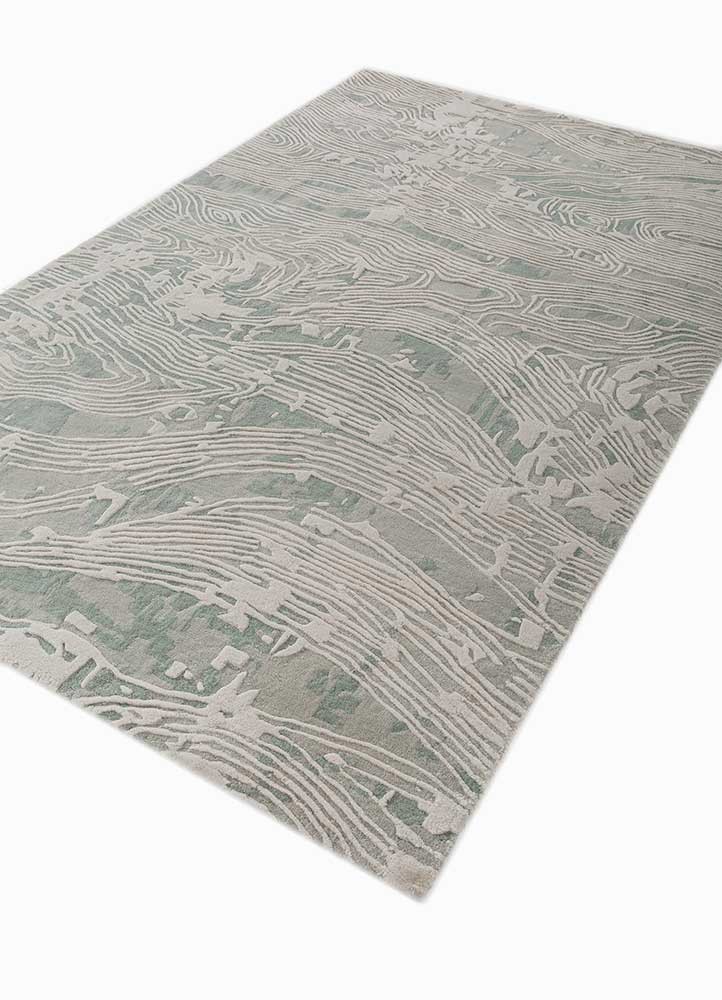 wild wanderlust blue wool hand tufted Rug - FoldShot wild wanderlust blue wool hand tufted Rug - FoldShot