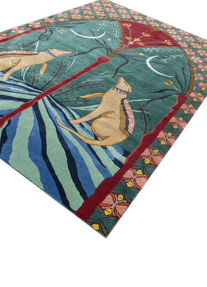 bodhi green wool and viscose hand tufted Rug - FoldShot