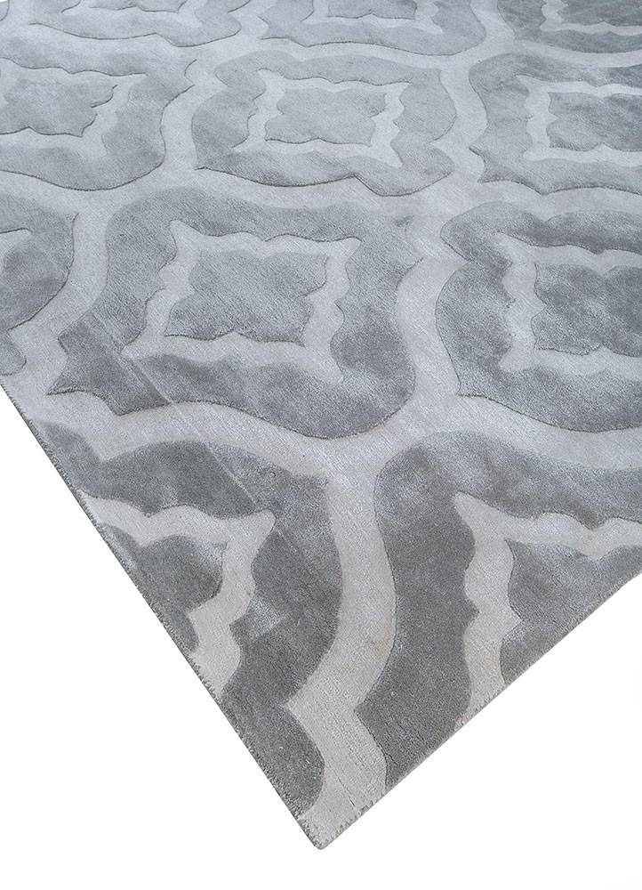 contour grey and black wool and viscose hand tufted Rug - FoldShot contour grey and black wool and viscose hand tufted Rug - FoldShot