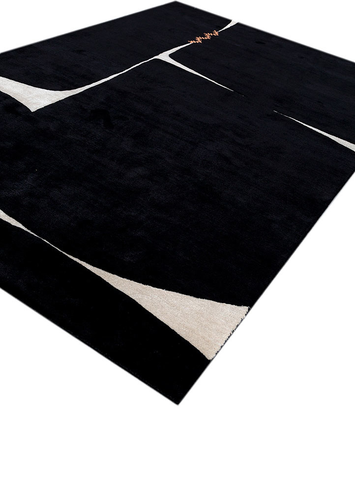 daa haus grey and black wool and viscose hand tufted Rug - FoldShot