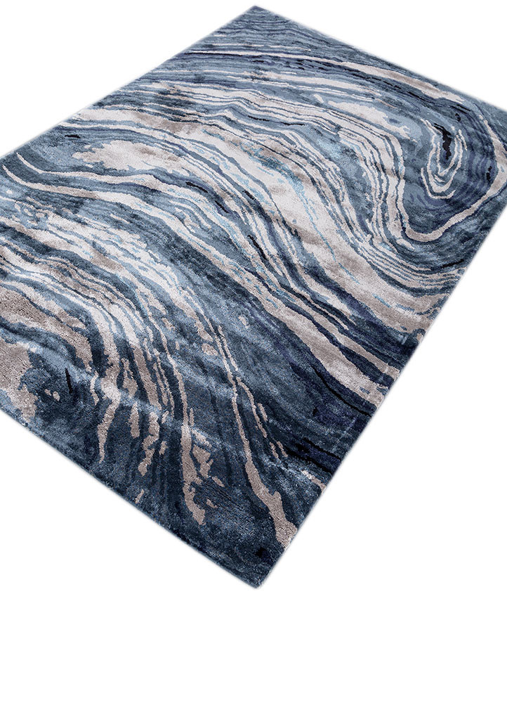 genesis blue viscose hand tufted Rug - FoldShot