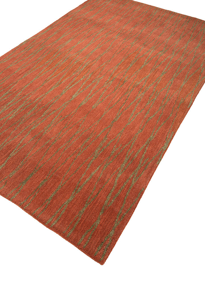 contour red and orange wool hand tufted Rug - FoldShot