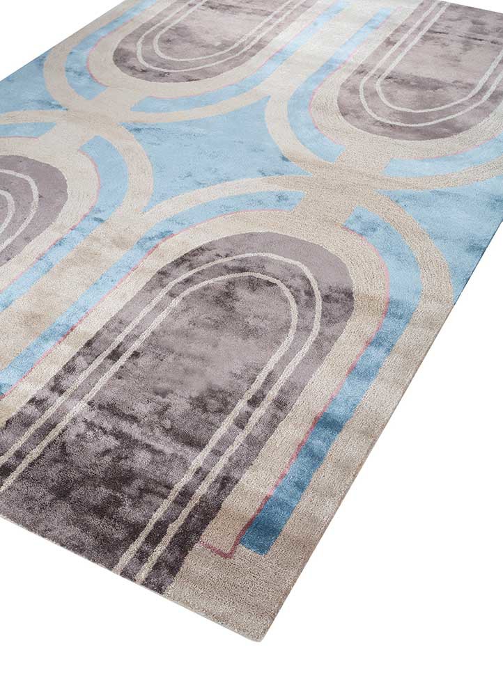acar blue wool and viscose hand tufted Rug - FoldShot acar blue wool and viscose hand tufted Rug - FoldShot
