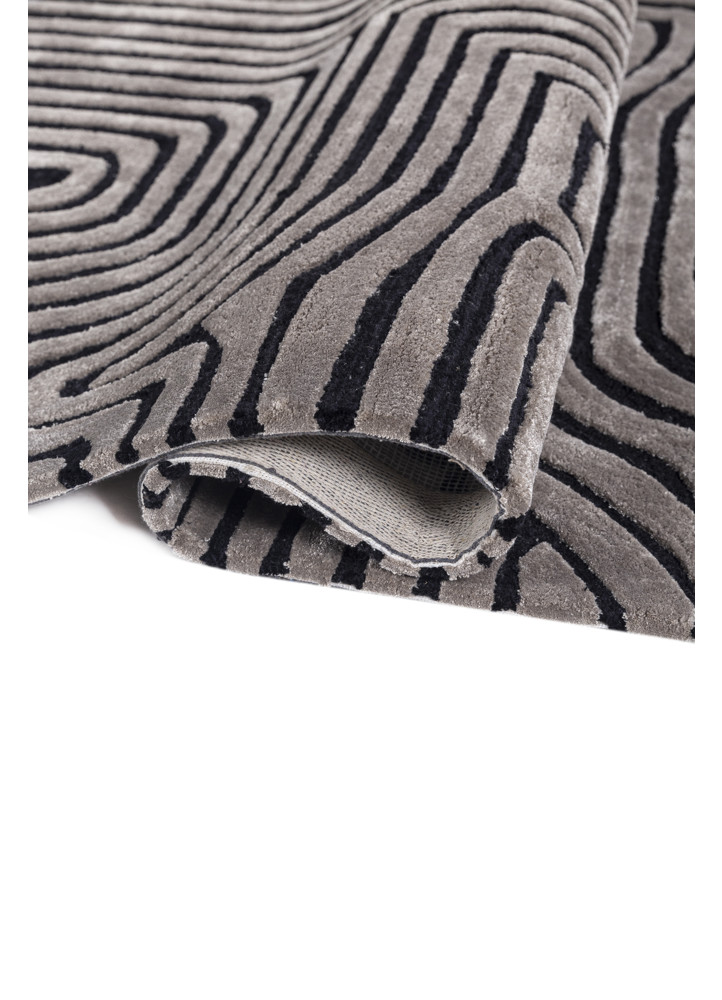 contour grey and black wool and viscose hand tufted Rug - FoldShot contour grey and black wool and viscose hand tufted Rug - FoldShot